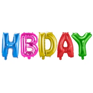Folieballonnen - HBDAY - 5dlg. - Niet voor helium
