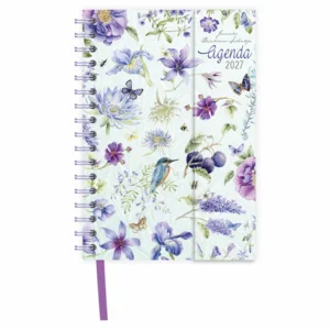 Agenda - Blauwe bloemen - Janneke Brinkman - Spiraal, luxe - 2027 - 11x15,5cm