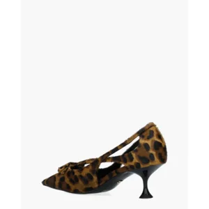 Lola Cruz 038Z90BK Leopard Dames Slingbackpumps