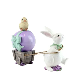 Goodwill Bunny with egg cart purple/white 28.5cm