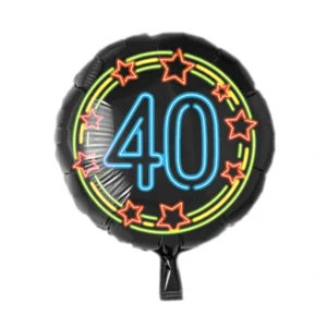 Folieballon - 40 Jaar - Neon - 43cm -  Zonder vulling