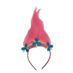 Troll diadeem - Diadeem met roze troll haren 