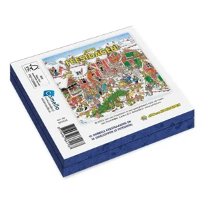 Kaarten - Kerst - Jan van Haasteren - Boom optuigen/Kerstman valt - 10st.