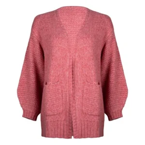 Esqualo Cardigan: Grof gebreid, Melange Roze ( ESQ.194 )