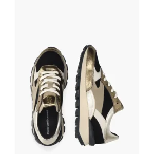 Floris Van Bommel Blokki 04.00 Zwart/Multi Damessneakers