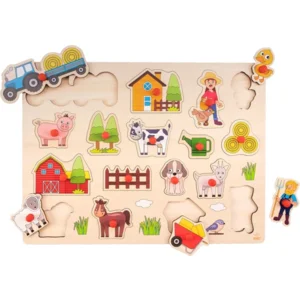 Puzzel - Knopjespuzzel - Boerderij - Groot - 17st.