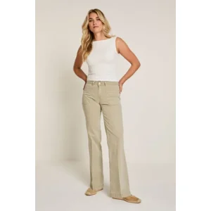 Para Mi Dames Broek: Eve ( Pocket ) / cotton Tencel, light olive ( PARA.400 )