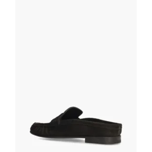 Posa Loafer Wrinkle Mule Donkerbruin Damesslippers