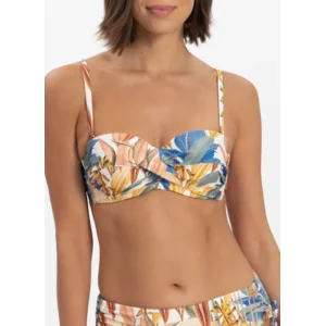 Cyell TropCatch strapless bikini in multicolore print