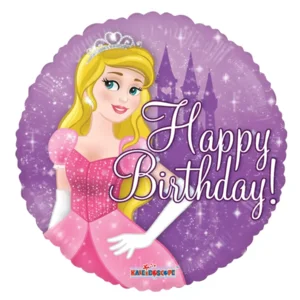 Folieballon - Happy birthday - Prinses - 46cm - Zonder vulling