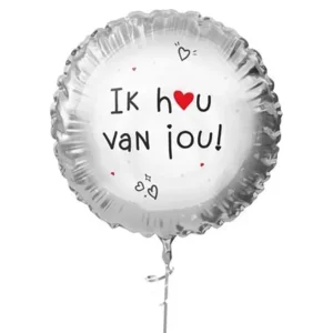 Folieballon - Ik hou van jou - 45cm - zonder vulling