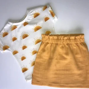Stik-Stof Handgemaakte Baby T-shirt Oranje