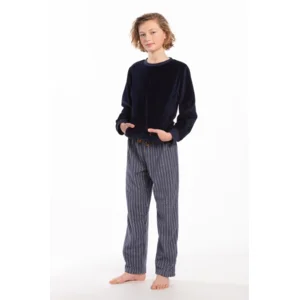 Eskimo Pyjama Jongens: Stephen, Fleece broek, shirt velours ( ESK.1816 / ESK1817 )