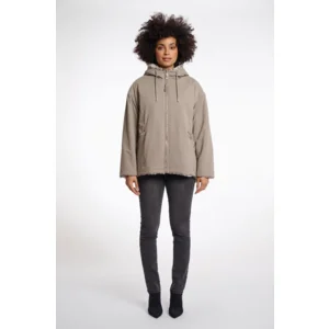 Rino & Pelle Winter jas: Ines, Omkeerbaar, Light pebble and leopard ( RINO.92 )