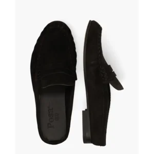 Posa Loafer Wrinkle Mule Donkerbruin Damesslippers