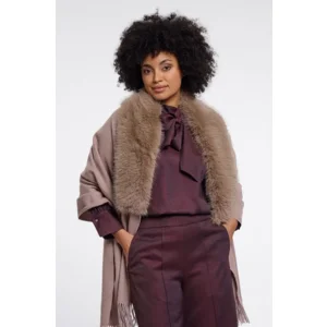 Rino & Pelle Cape met bont: Wendy, mocha latte ( RINO.98 )