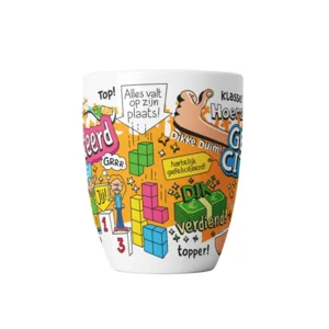 Mok - Cartoonmok - Gefeliciteerd - Petje af