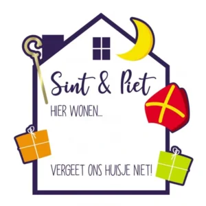 Raambord - Sint & Piet, vergeet ons huisje niet - Beschrijfbaar - Karton - 50x55cm