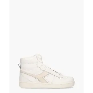Diadora Sport Magic Basket Mid Leather Wit/Lichtgeel Damessneakers