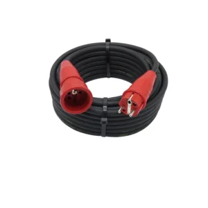 Verlengkabel - 20 meter - 3G1.5 mm² - Neopreen - IP44 - Penaarde - Rode stekkers