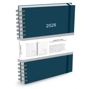 Agenda - 2026 - Thuiswerkagenda - Blauw - Groot - 17x24cm