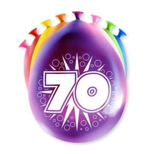 Ballonnen - 70 jaar - 30cm - 8st.