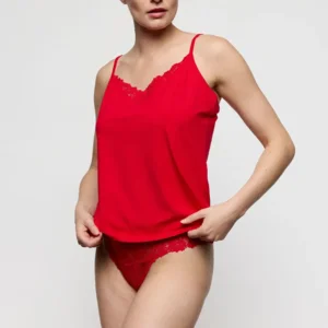 Marie jo Hemdje: Soft Studio, Bretel , True Red, met kantje ( MJO.409 )