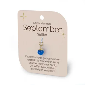 Gouden Charm - Geboortesteen - September
