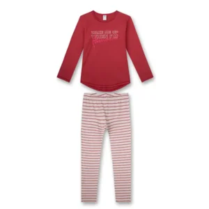 Sanetta Meisjes Pyjama: rood, 100% katoen ( SAN.80 )