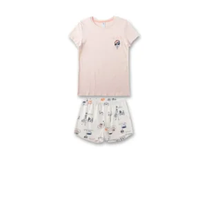 Sanetta meisjes pyjama: Korte mouw / short, olala ( SAN.93 )