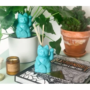 Bitten Design Lucky Cat Aroma Diffuser - Blauw