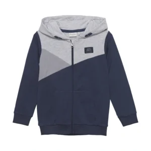 Minymo Jongens Rits Cardigan Grijs / Blauw