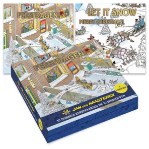 Kaarten - Kerst - Jan van Haasteren - Sneeuw ruimen & sleeën - 10st.