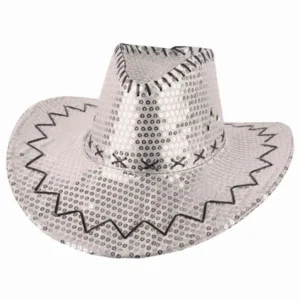 Cowboyhoed zilver met pailletten | Western 