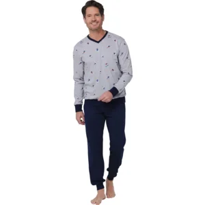 Pastunette Heren pyjama: Grijs, Skimotieven 5 pas.113
