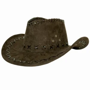 Cowboyhoed suede look bruin- Bruine cowboyhoed