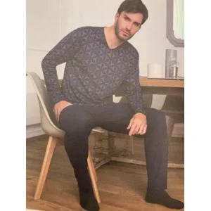 Ammann Heren Pyjama Lange mouw 100% Katoen ( AMM.332)
