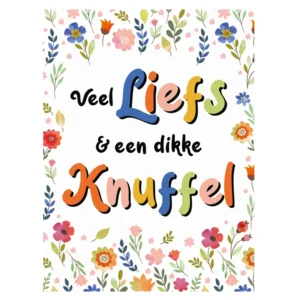 Kaart - A4 formaat - Veel liefs & een dikke knuffel - MAX006
