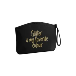 Glitter is my favorite color make-up tas S Zwart
