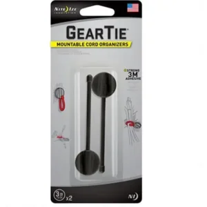 Nite Ize Gear Tie Mountable 3" Zwart 2 Stuks Herbruikbare kabelbinder GTC3-01-2R7