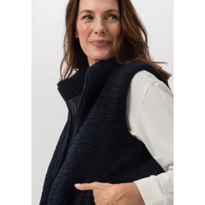 Frank Walder  Dames Bodywarmer, schapenvel, blauw ( WAL.82 )