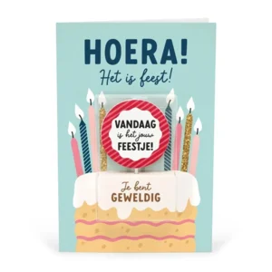 Kaart - Taartkaarsje - Feestje