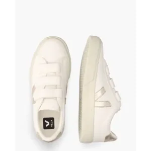 Veja Recife Logo Chromefree Leather Wit/Goud Damessneakers