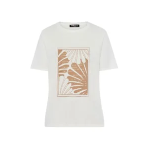 Frank Walder Dames T-shirt: Wit / beige ( WAL.90 )