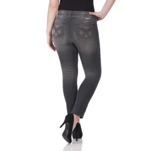 KJ Brand Dames Jeansbroek: Jenny, Grijze Jeans, Small, elastiek ( BRA.234 )