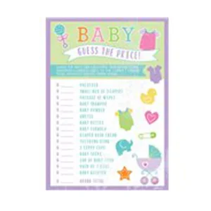 Babyshowerspel raad de prijs