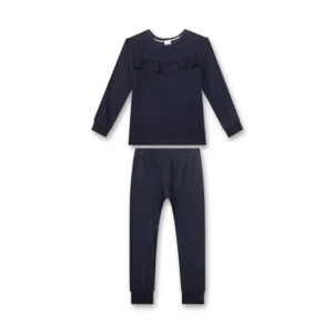 Sanetta meisjes Pyjama: Velours, Donker Blauw ( SAN.68 )