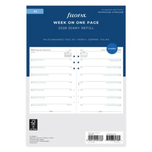 Filofax vulling A5 - 2026 - 1 week op 1 pagina