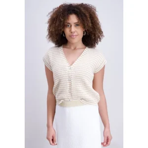 Signe Nature Kleed: Beige Cardigan SIGNE.1374