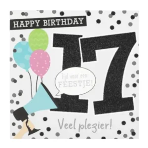 Kaart - Verjaardag & muziek - 17 jaar - 027A